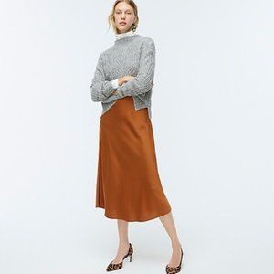 J.Crew Orange Silk Slip Skirt